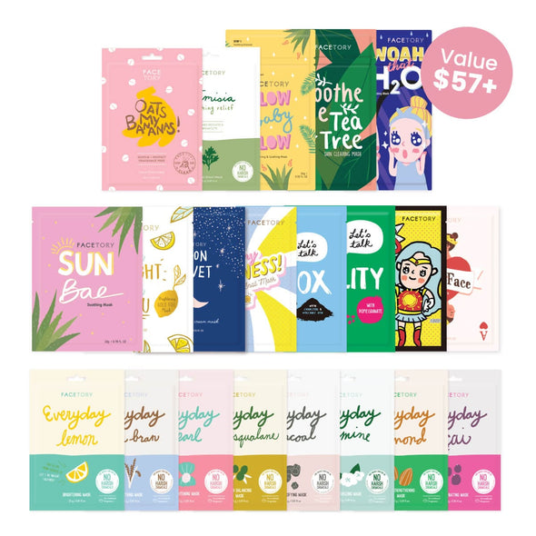 FaceTory Sheet Mask Collections (Value $50+)