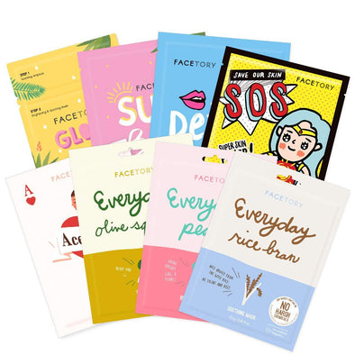 FaceTory Combination Skin Type Sheet Mask Collection (Pack of 8) Sheet Mask FaceTory 